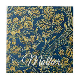 Gouden Blauwe Elegantie Tegeltje