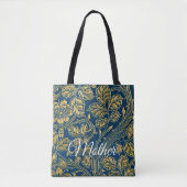 Gouden Blauwe Elegantie Tote Bag (Voorkant)