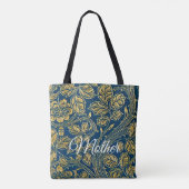 Gouden Blauwe Elegantie Tote Bag (Achterkant)