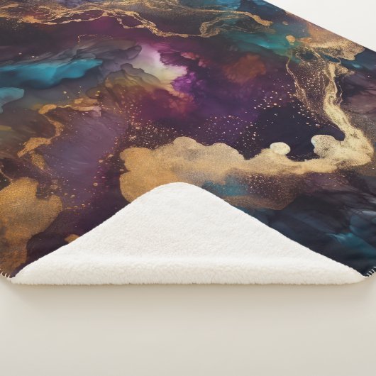 Gouden, Blauwe en Paarse Sherpa Deken (3/4)