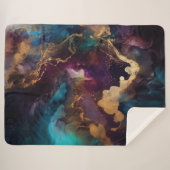 Gouden, Blauwe en Paarse Sherpa Deken (Voorkant (horizontaal))