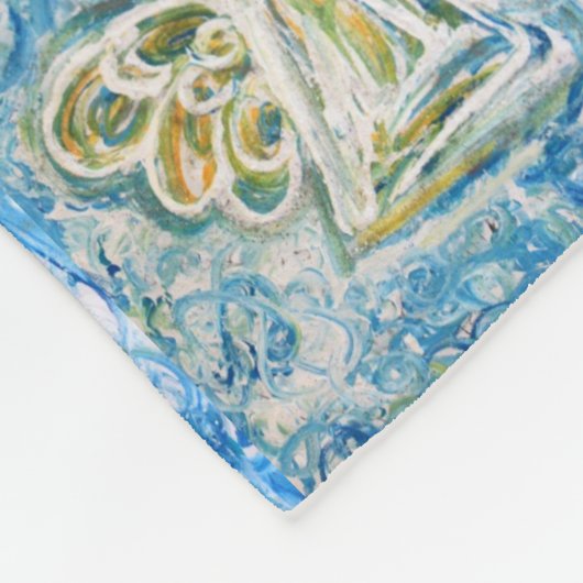 Gouden Blauwe Engel Custom Zachte Fleece Deken (Hoek)