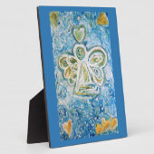 Gouden Blauwe Engel Kunst Schilderij Plaquette Cad Fotoplaat (Zijkant)