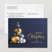 Gouden Blauwe Kerstavond Briefkaart (Voorkant / Achterkant)