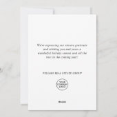 Gouden Blauwe Kerstversiering Bedrijfsgroet Feestdagenkaart (Achterkant)