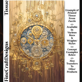 Gouden Blauwe Klok, Gears Schroeven Cogs DG8 Decou Tissuepapier