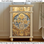 Gouden Blauwe Klok, Gears Schroeven Cogs DG8 Decou Tissuepapier