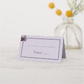 Gouden Blauwe Lavendel Paarse Hydrangea Trouwtafel Plaatskaartje (Voorkant)
