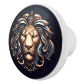 Gouden Blauwe Leeuw Keramische Knop (Rechts)