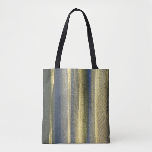 Gouden Blauwe Lijnen Aangepaste All-over-Print Can Tote Bag (Voorkant)