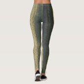 Gouden Blauwe Lijnen Aangepaste Leggings (Achterkant)