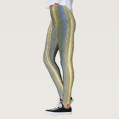 Gouden Blauwe Lijnen Aangepaste Leggings (Links)