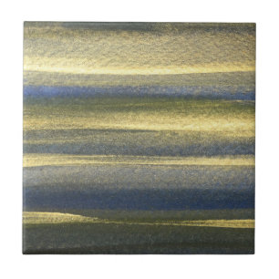 Gouden Blauwe Lijnen Ceramische Foto Tegel Tegeltje