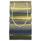 Gouden Blauwe Lijnen Custom Gift Bag - Klein, Glan Klein Cadeauzakje (Voorkant)