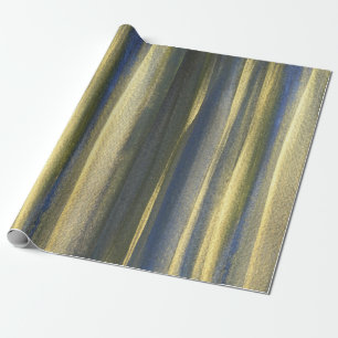 Gouden Blauwe Lijnen Matte Verpakkingsdocument, 30 Cadeaupapier