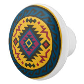 Gouden Blauwe Magenta Diamond Zapotec Keramische K Keramische Knop (Rechts)