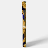 Gouden Blauwe Roos in Decoratieve Lijst Case-Mate iPhone Case (Achterkant / Links)