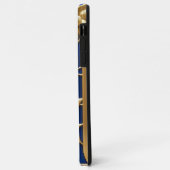 Gouden Blauwe Roos in Sierlijst Case-Mate iPhone Case (Achterkant/links)