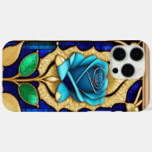 Gouden Blauwe Roos in Sierlijst Case-Mate iPhone Case (Achterkant (horizontaal))