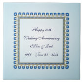 Gouden Blauwe Saffier 45e Huwelijksverjaardag Tegeltje (Voorkant)