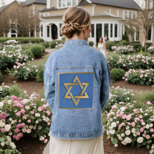 Gouden Blauwe Ster David Kunstpaneel  Denim Jacket