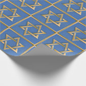 Gouden Blauwe Ster van David Art Panel Cadeaupapier (Hoek)