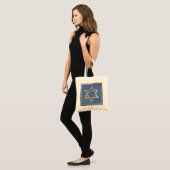 Gouden Blauwe Ster van David Art Panel Tote Bag (Voorkant (model))