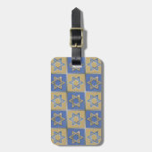 Gouden Blauwe Ster van David Kunstpanelen Bagagelabel (Voorkant verticaal)