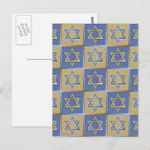 Gouden Blauwe Ster van David Kunstpanelen Briefkaart (Voorkant / Achterkant)