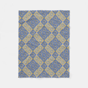 Gouden Blauwe Ster van David Kunstpanelen Fleece Deken