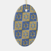 Gouden Blauwe Ster van David Kunstpanelen Keramisch Ornament (Rechts)