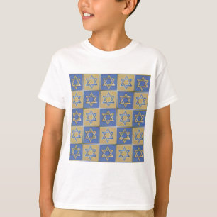 Gouden Blauwe Ster van David Kunstpanelen T-shirt