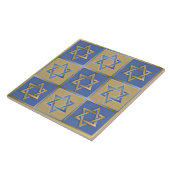 Gouden Blauwe Ster van David Kunstpanelen Tegeltje (Zijkant)