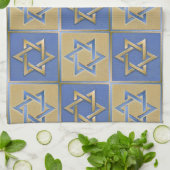 Gouden Blauwe Ster van David Kunstpanelen Theedoek (Gevouwen)