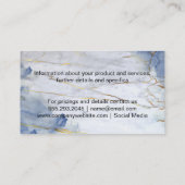 gouden blauwe textuurmarmer visitekaartje (Achterkant)