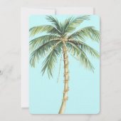 Gouden Blauwe Tropische Palm Tree Wedding Kaart (Achterkant)