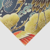 Gouden Blauwe Vogel Japans Kimono Bloemen Decoupag Tissuepapier (Detail)