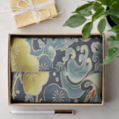 Gouden Blauwe Vogel Japans Kimono Bloemen Decoupag Tissuepapier (Geschenk)