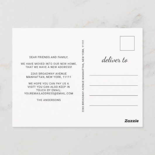 Gouden Blauwe Waterverf Bewegende Aankondiging Briefkaart (Achterkant)