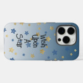 Gouden blauwe wens op een ster Case-Mate iPhone case (Achterkant (horizontaal))