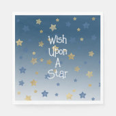 Gouden blauwe wens op een ster servet (Voorkant)