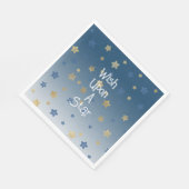 Gouden blauwe wens op een ster servet (Hoek)