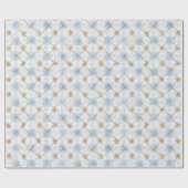 Gouden Blauwe Witte Strepen Bruidsfeest Cadeaupapier (Vlak)
