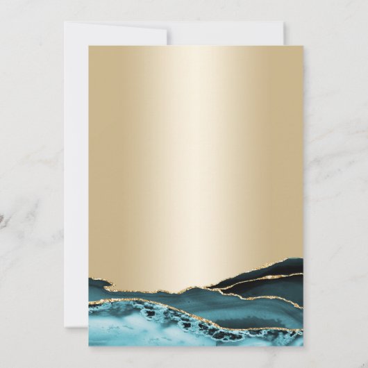 Gouden Blauwgroen agaat 80e verjaardag Kaart (Achterkant)