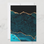 Gouden Blauwgroen agaat bruiloft Kaart (Achterkant)