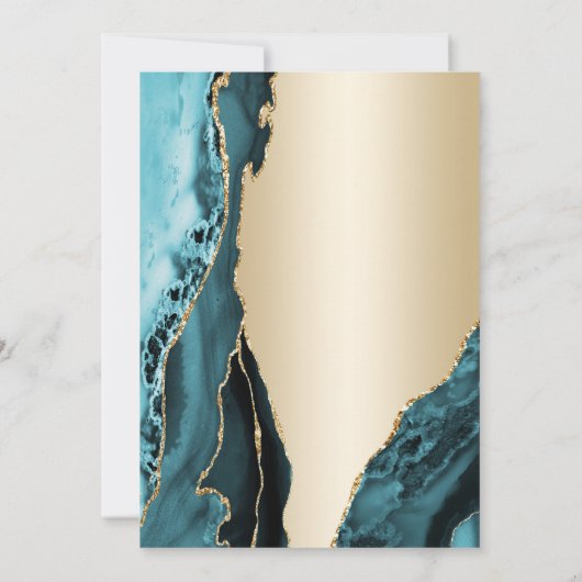 Gouden Blauwgroen Agaat Verrassing 90e Verjaardag Kaart (Achterkant)