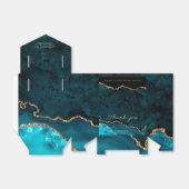 Gouden Blauwgroen Agaat Wedding Favoriete Boxen Bedankdoosjes (Uitgevouwen)
