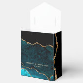 Gouden Blauwgroen Aqua Agate Wedding Bedankdoosjes (Geopend)