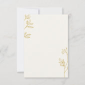 Gouden blauwgroen doop bedankkaart (Achterkant)