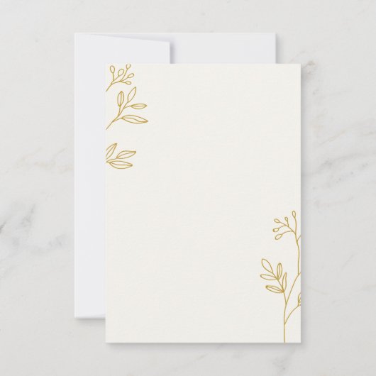 Gouden blauwgroen doop bedankkaart (Achterkant)